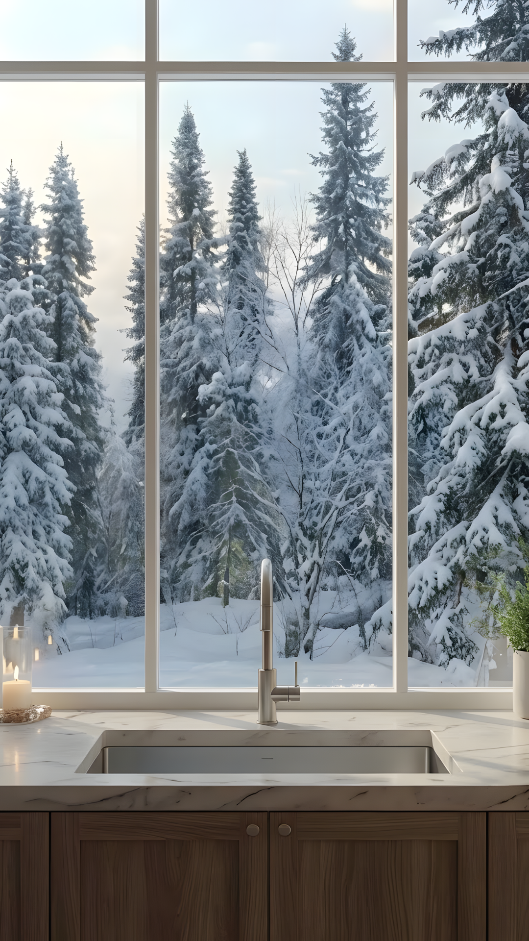 The Hearth — snow at the kitchen window