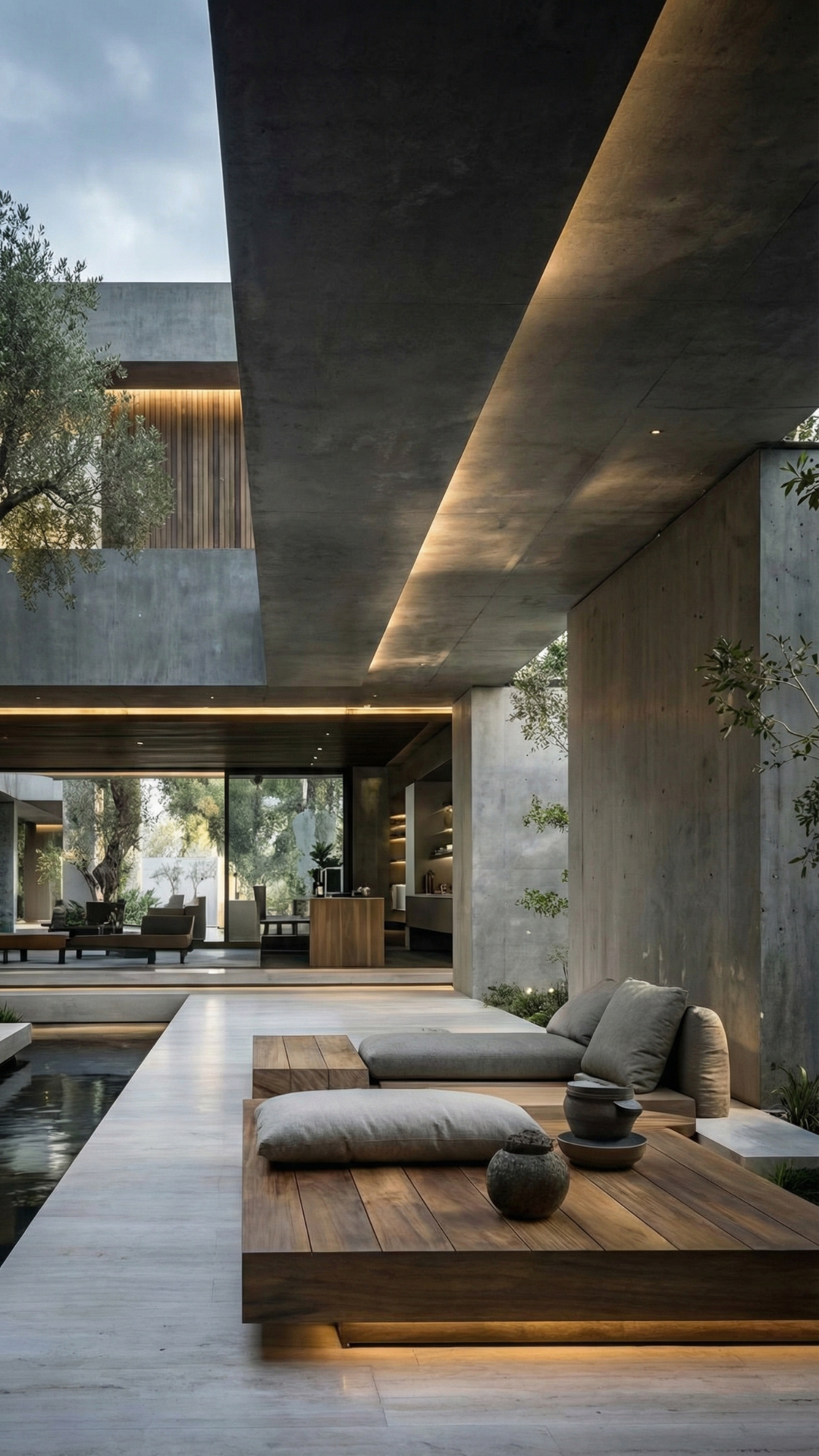 The Quiet Courtyard — lounge over pool, timber platforms